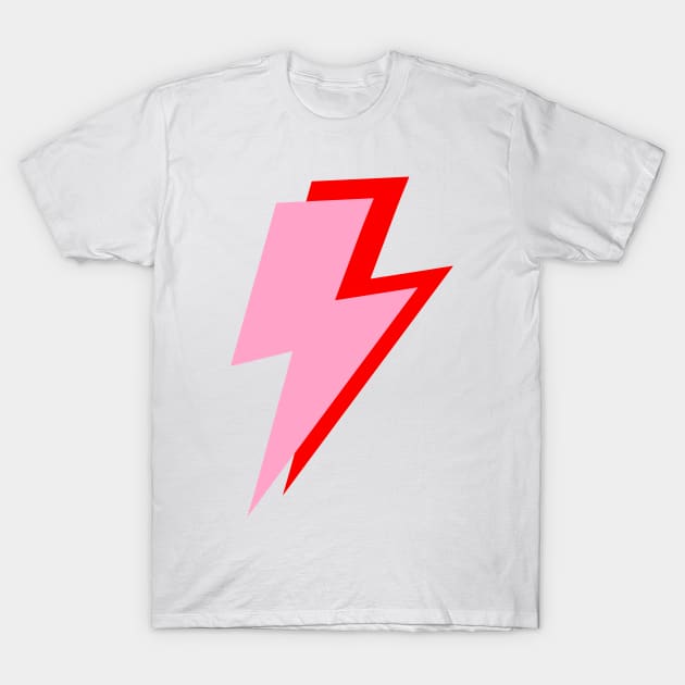 Preppy Pink and Red Lightning Bolt T-Shirt by OneThreeSix